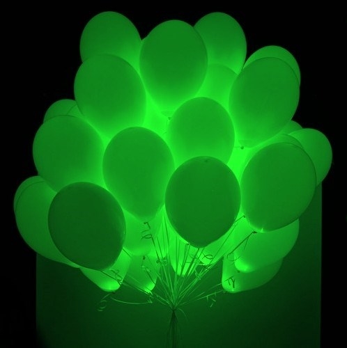 Гелиевые светящиеся шары зеленые 1шт