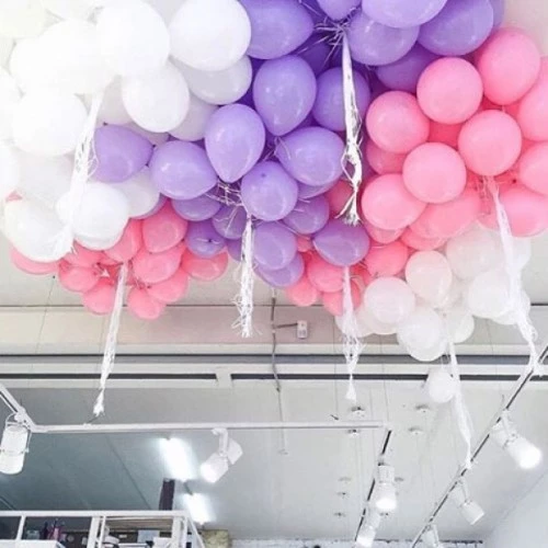 Гелиевые шары под потолок 3 цветов 