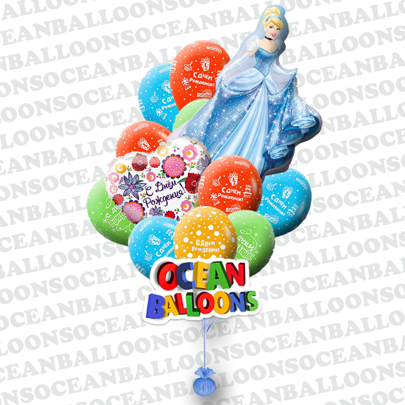 «Маленькой принцессе» из 23 воздушных шаров с днем рождения и 1 фигуры