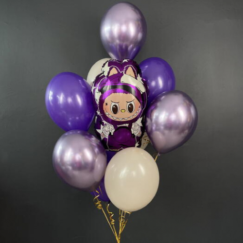 Букет из шаров «Фиолетовый лабубу»