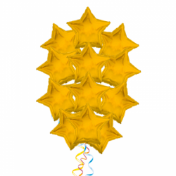 Сияющие звезды букет с 15 шариками из фольги на выпускной